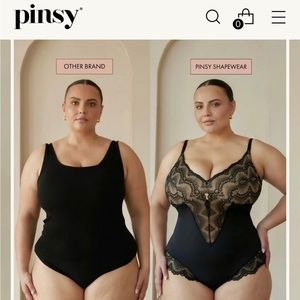 Pinsy Sculpting Lace Shapewear Bodysuit in Black